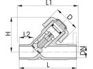 Schrägsitz-Rückschlagvent. PVC-U Typ 303 - d25 DN20, mit Klebestutzen metrisch