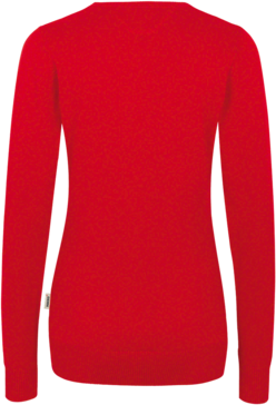 Damen-V-Pullover Prem.-Cotton XL rot - 100% Baumwolle