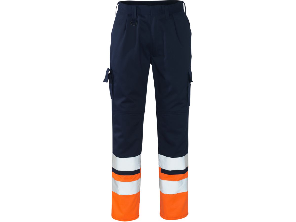 Hose mit Knietaschen, Gr. 82C48 - marine/hi-vis orange, 65% PES / 35% CO