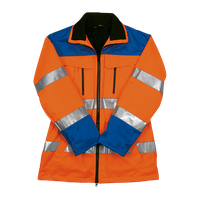 Warnschutzjacke Gr. L - leuchtorange/blau mit Reflexstreifen