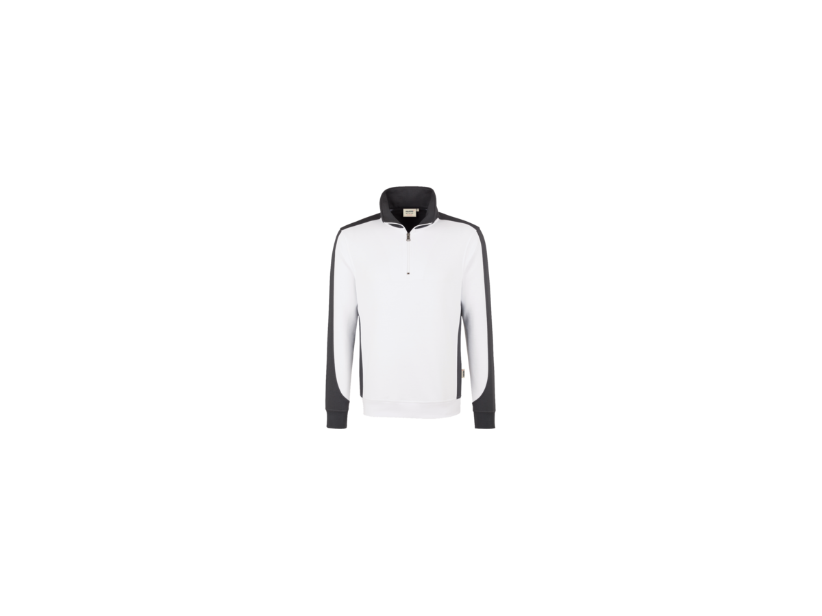 Zip-Sweatsh. Co. Perf. 4XL weiss/anth. - 50% Baumwolle, 50% Polyester, 300 g/m²