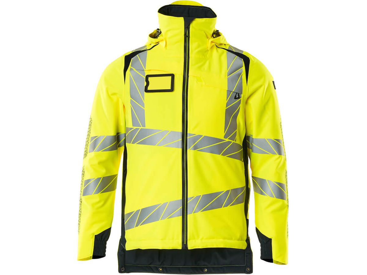 Winterjacke wind- & wasserdicht, Gr. M - hi-vis gelb/schwarzblau, 100% PES