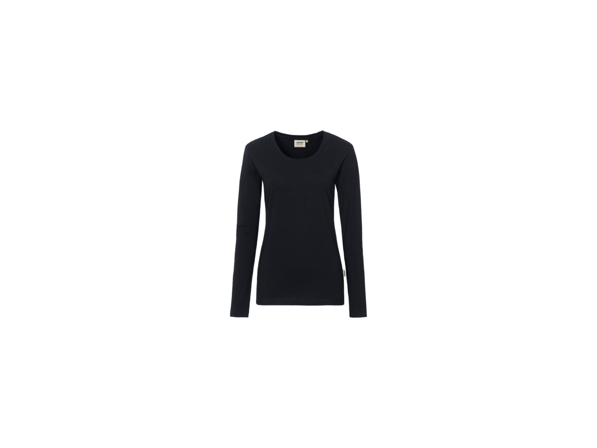 Damen-Longsleeve Perf. Gr. 4XL, schwarz - 50% Baumwolle, 50% Polyester, 190 g/m²