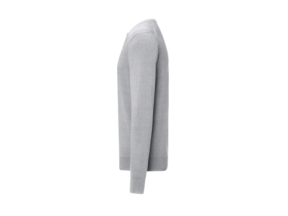 HAKRO Pullover Premium-Baumwolle, Gr. M - Feinstrick aus 100 % BW, grau meliert