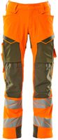Hose mit Knietaschen, Stretch, Gr. 76C46 - hi-vis orange/moosgrün