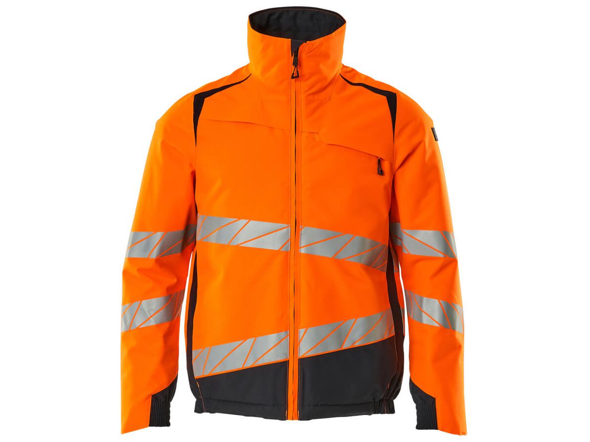 Winterjacke wind-/wasserdicht, Gr. S - hi-vis orange/schwarzblau, 100% PES