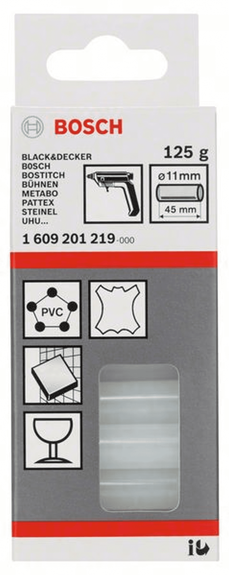 Schmelzkleber 11x45 mm, 125g transparent - Bosch