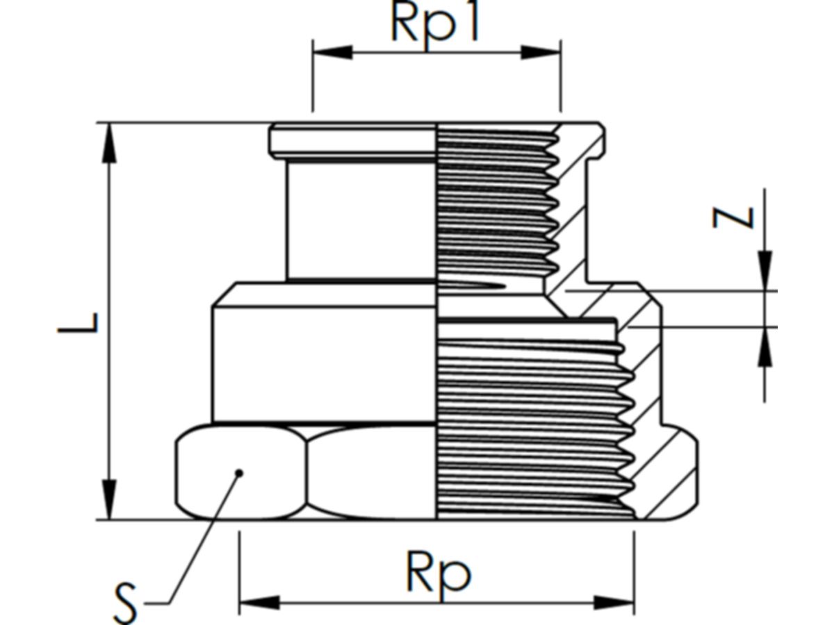 Muffe Rotguss reduziert