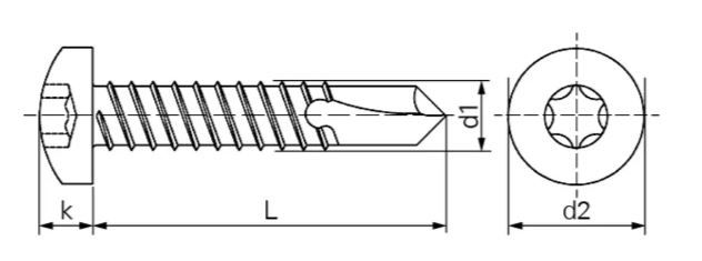Linsen-Bohrschrauben I6rd - Inox A2, DIN7504
