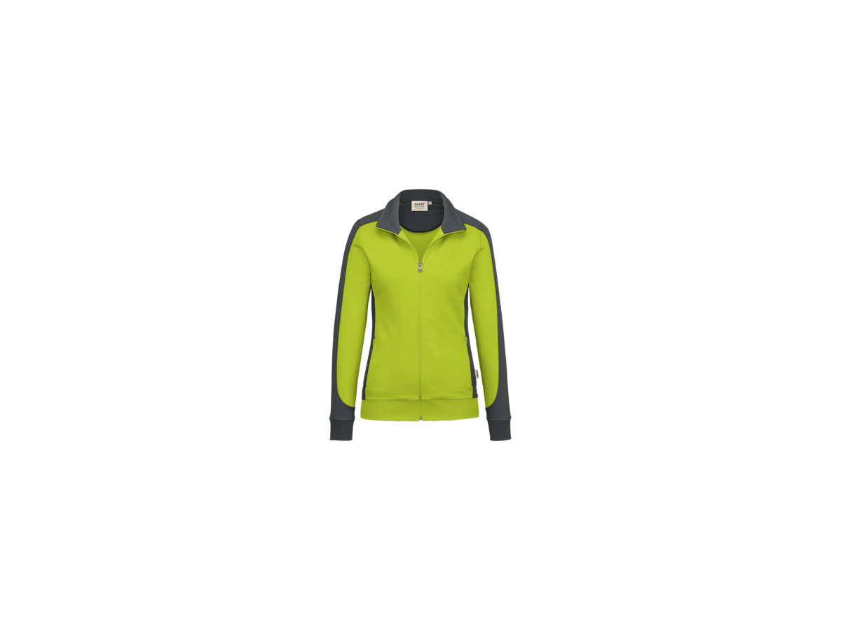 Damen-Sw.jacke Co. Perf. 2XL kiwi/anth. - 50% Baumwolle, 50% Polyester, 300 g/m²