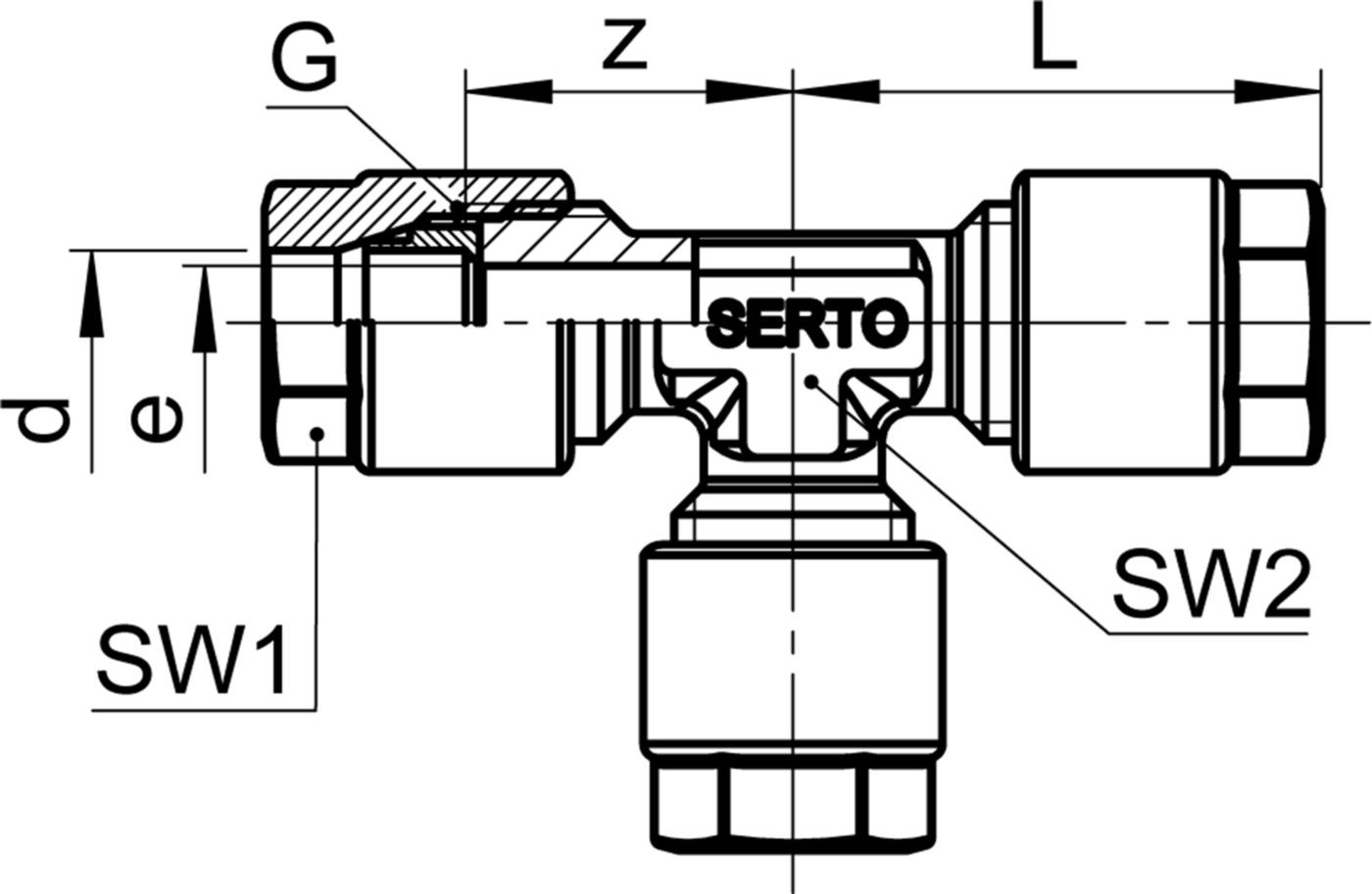 T-Verschraubung Serto Nr. 3021
