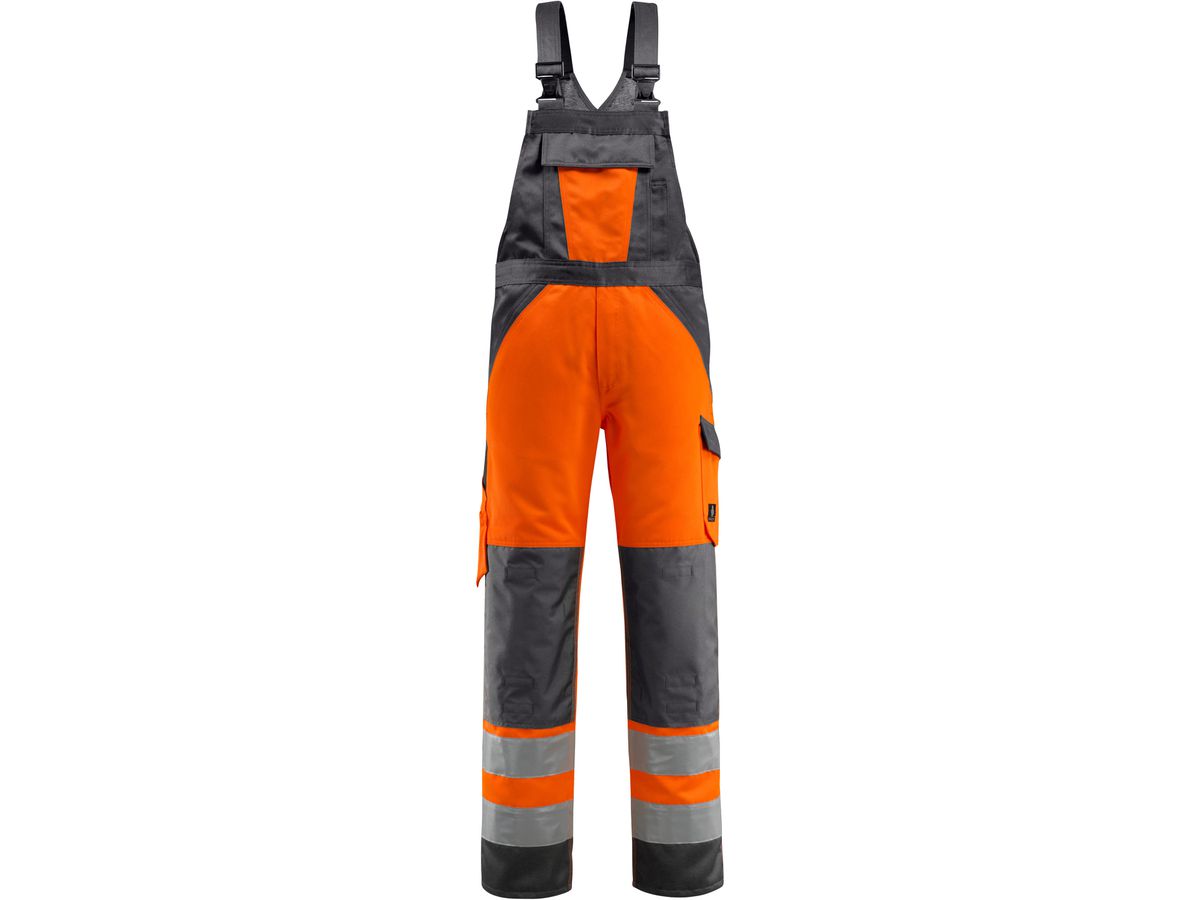 Latzhose Gosford, Gr. 82C46 - hi-vis orange/dunkelanthr. 80% PES/20%CO