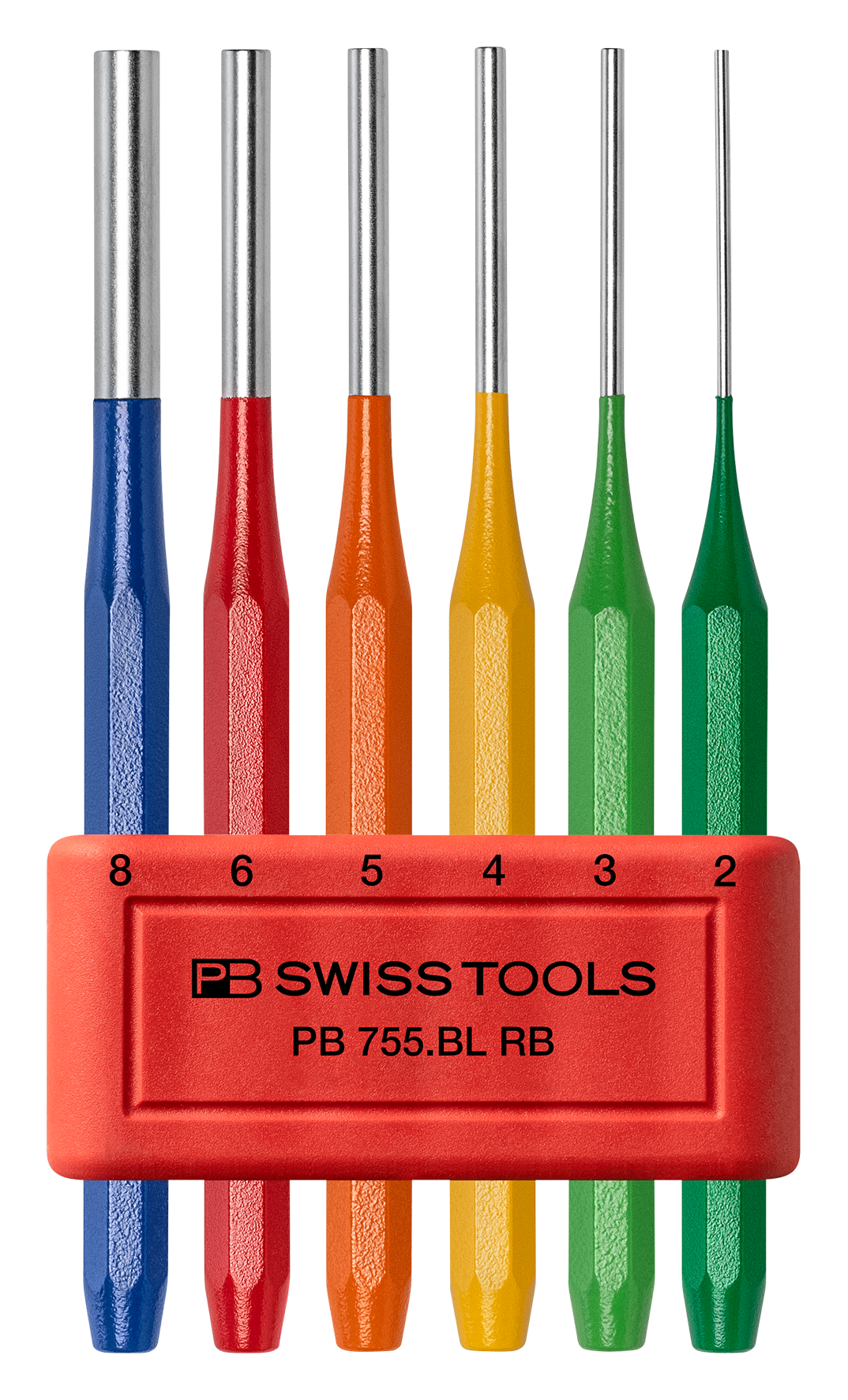 Splintentreiberset PB 755BL Achtkant - 6-tlg. farbig pulverbeschichtet
