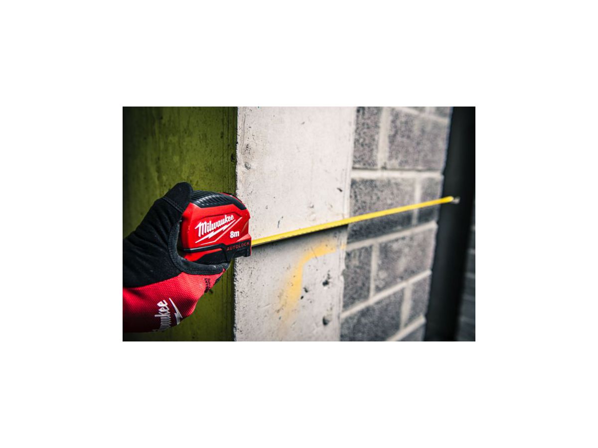 Pro-Compact-Bandmass 5 Meter - Milwaukee 25mm Band Breite, mit Autolock