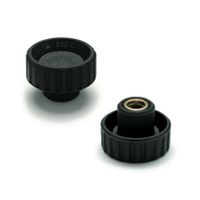 Rändelknöpfe hohe Form POM schwarz