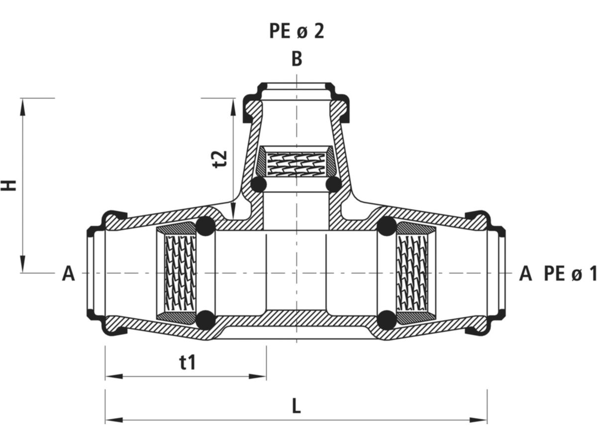 Steckfitting-T-Stück Hawle