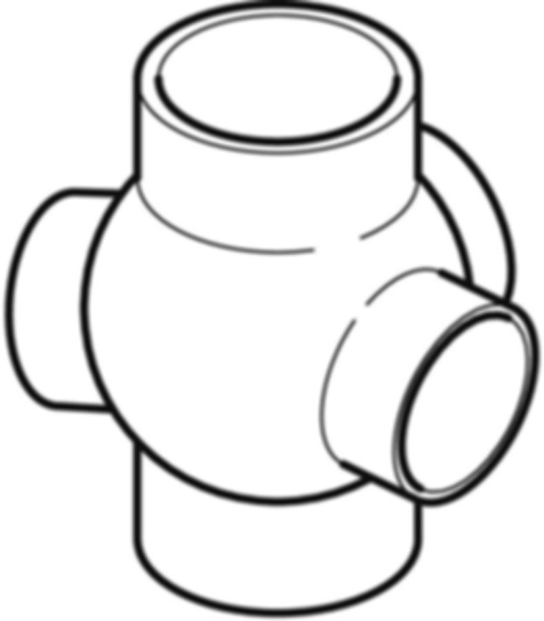 Geberit PE Mehrfach-Abzweig 135° - 3-teilig