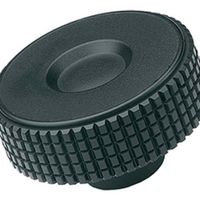 Kordelgriffe Elesa MBT. Thermoplast - schwarz Messingbuchse mit Sackloch