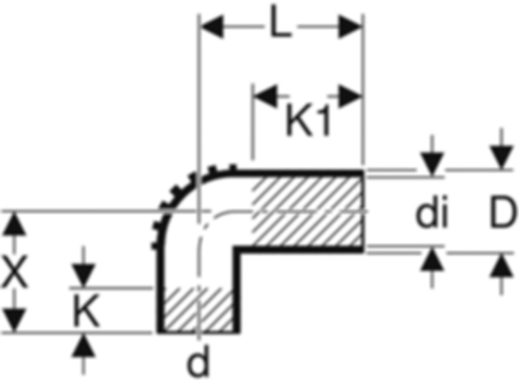 Geberit PE Modul-Anschlussbogen - für Waschtisch/Urinal/Bidet