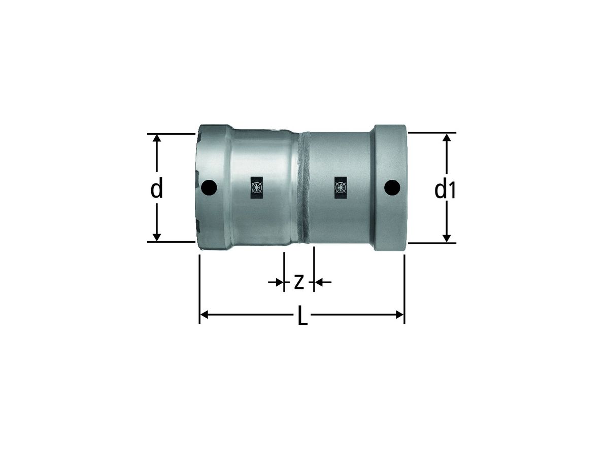 Optifitt-Press-Muffe 38.0 x 11/4" - auf Siederohr