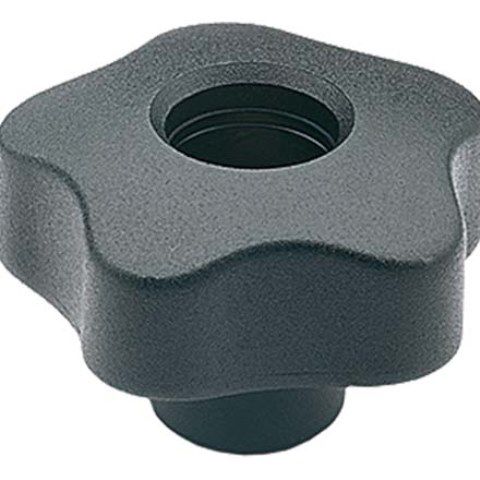 Sterngriffe Elesar VCT.FP Thermoplast - schwarz Messingbuchse mit Durchgangsgew.
