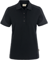 Damen-Polosh. Co. Perf. 2XL schw./anth. - 50% Baumwolle, 50% Polyester, 200 g/m²