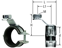 Rohrschelle gekröpft, mit Gummieinlage - zu Optiflex-Einlegekasten 87054