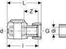 Übergänge mit Überwurfmutter - GEBERIT FlowFit G 1 1/8 Zoll / d Ø 20 mm