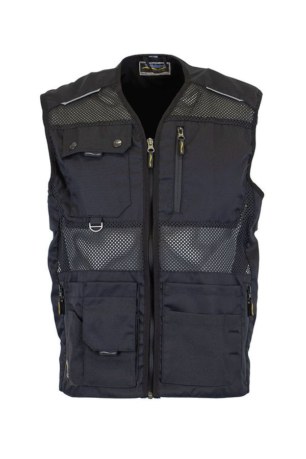 Arbeitsweste schwarz - 65% Poly. 35% Baumw. V-Ausschnitt