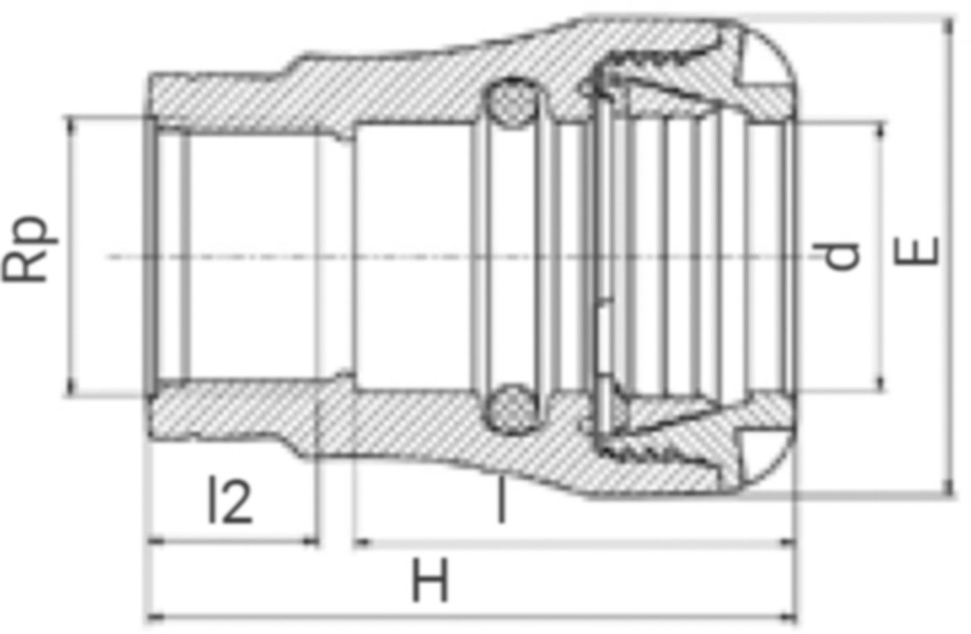 Anschlussverschraubung PLASSON mit IG - Typ 1003