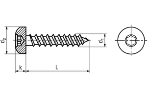 Pan Head Spanplattenschr. 6,0x20 mm - SPAX I-6rd Std Gew St vzb Pak à 500 Stk