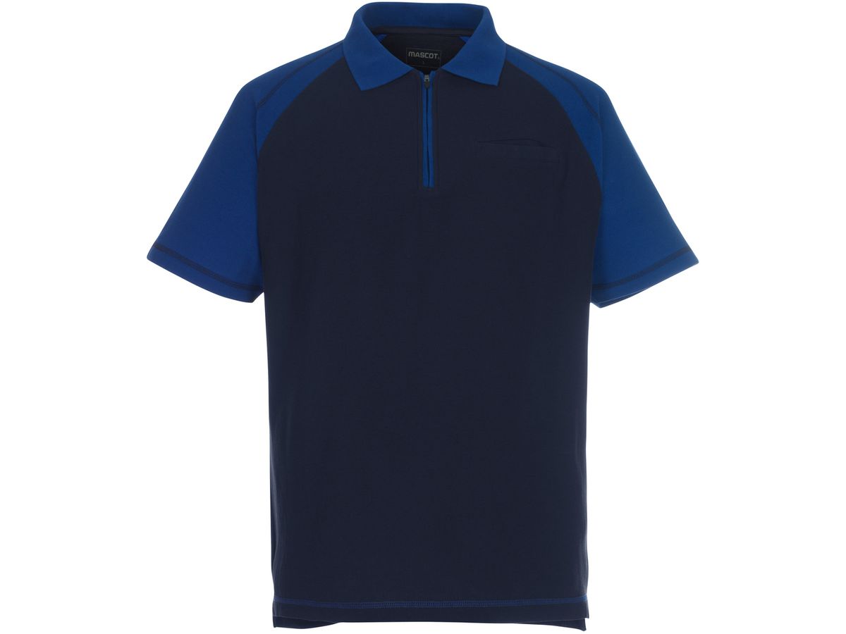 Bianco Polo Shirt marine/kornblau Gr. L - 60% Baumwolle / 40% Polyester Zweifarbig