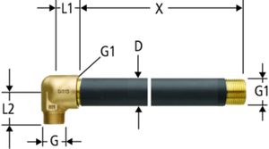 Verlängerungsrohr mit Eckgehäuse - Nr. 40086