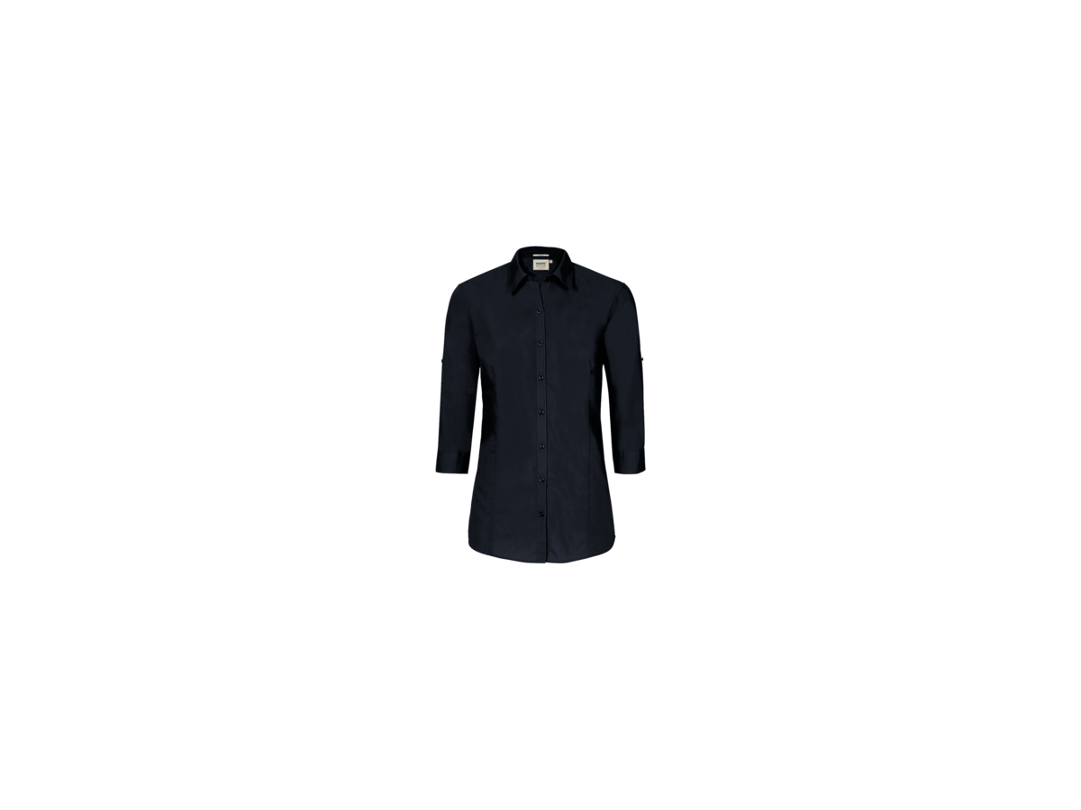 Bluse Vario-¾-Arm Perf. Gr. XS, schwarz - 50% Baumwolle, 50% Polyester, 120 g/m²