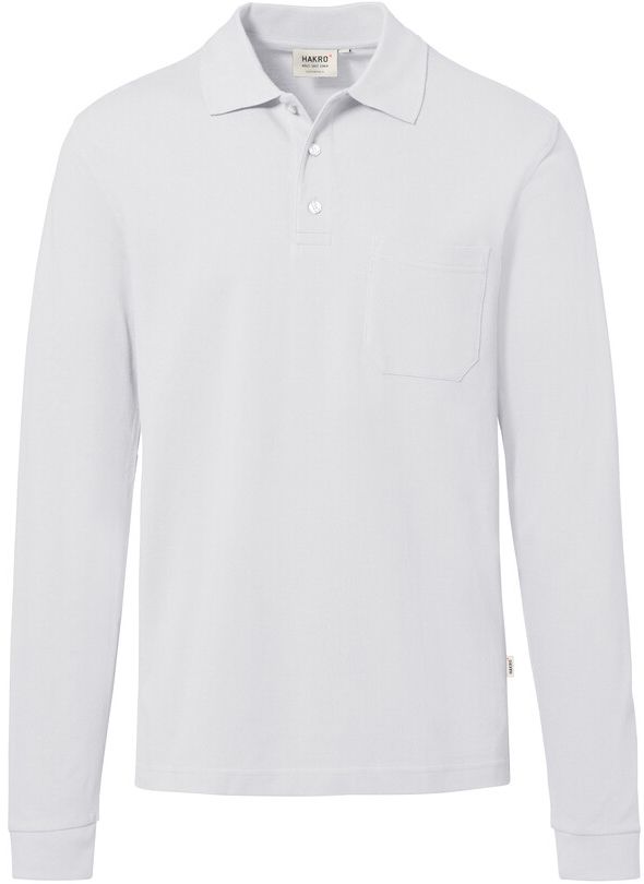 Longsleeve-Pocket-Poloshirt Top - 100% Baumwolle, 200 g/m²