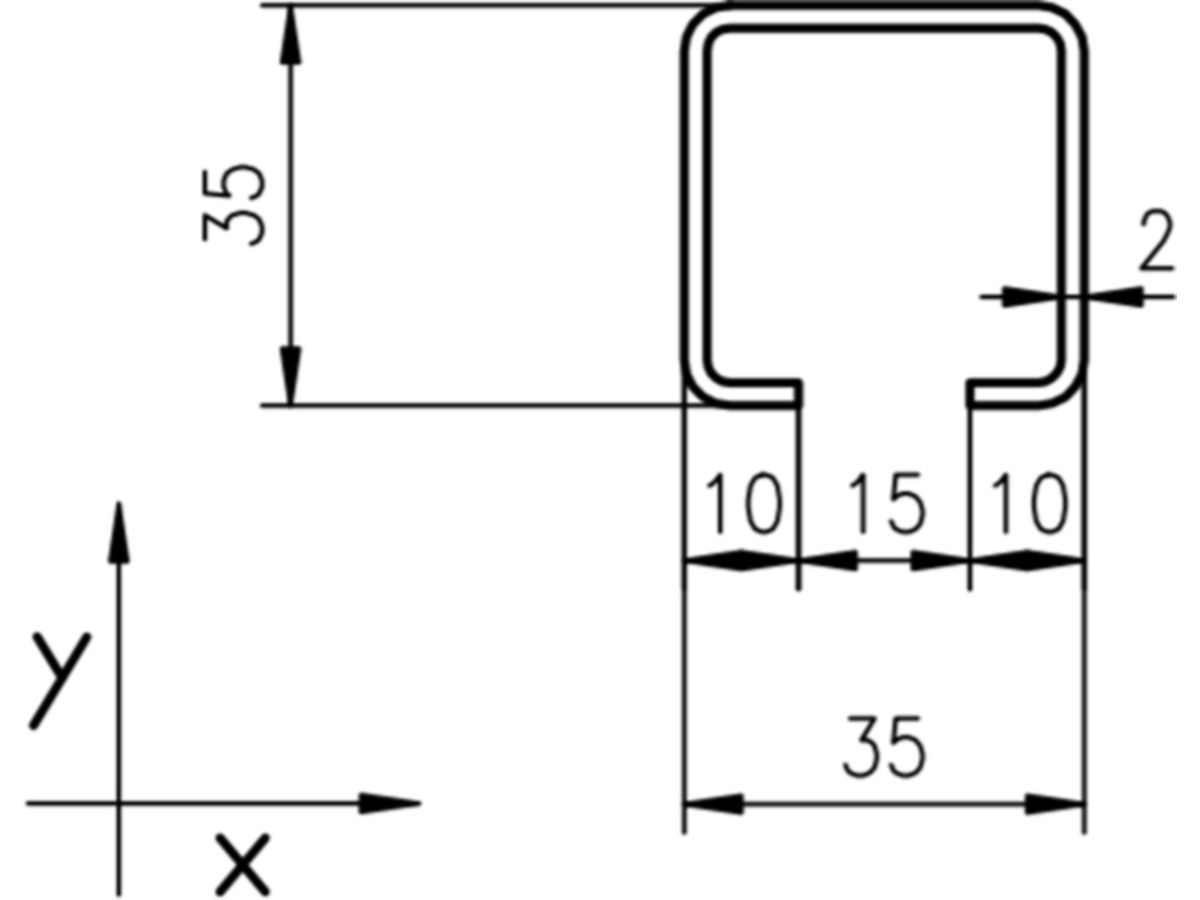 Pipex Profil C / CM  à 6 m - 3.40