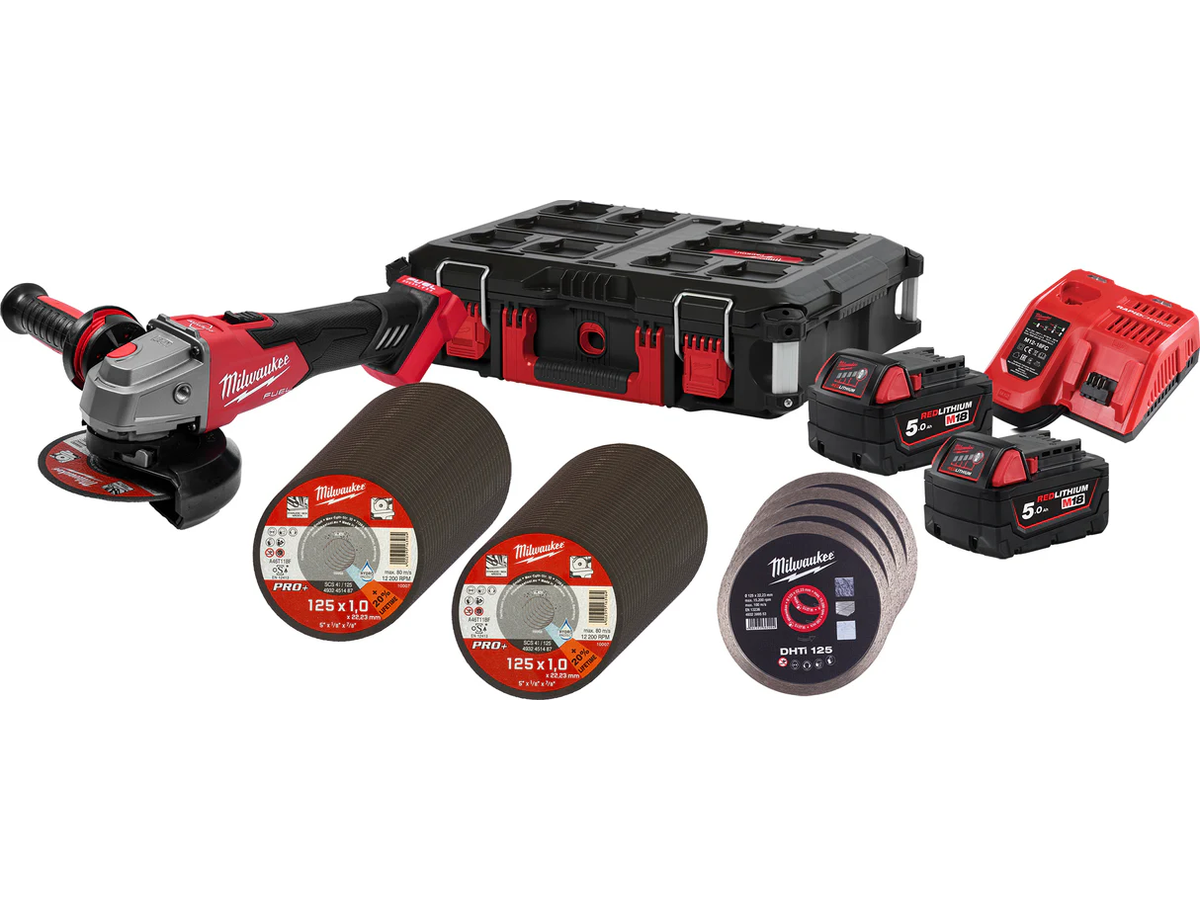 Akku-Winkelschleifer-SET M18FSAG125XB - Milwaukee in HD Box, 100P-502P