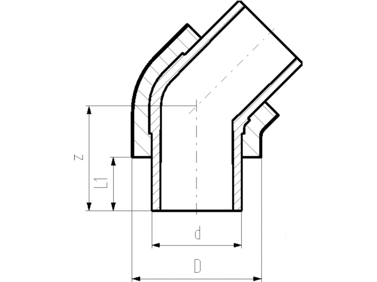 +GF+ COOL-FIT 2.0 Winkel 45° 50/90 mm