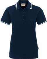 Damen-Polosh. Twin-Str. 2XL tinte/weiss - 100% Baumwolle, 200 g/m²