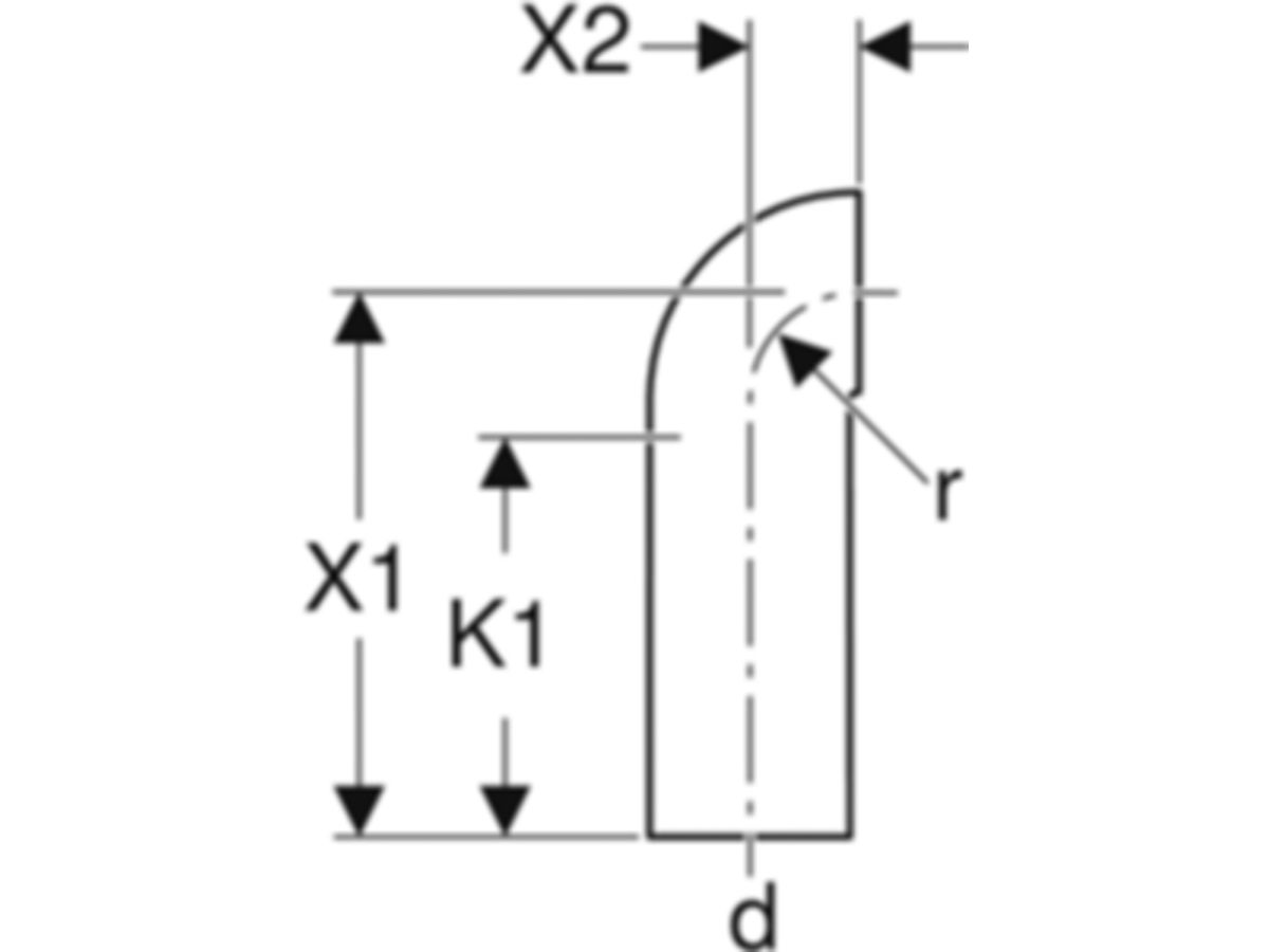 Geberit Bogen 90°  90 mit engem Radius