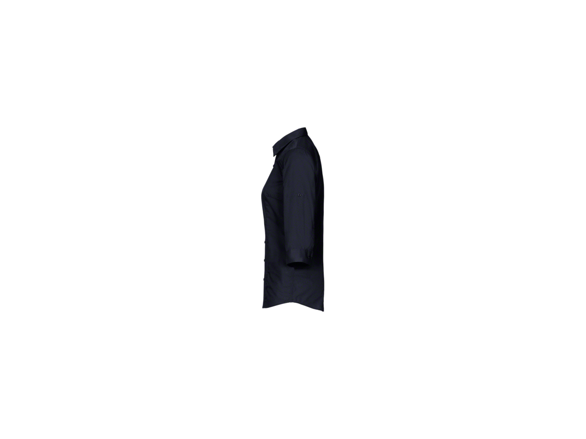 Bluse Vario-¾-Arm Perf. Gr. XS, schwarz - 50% Baumwolle, 50% Polyester, 120 g/m²