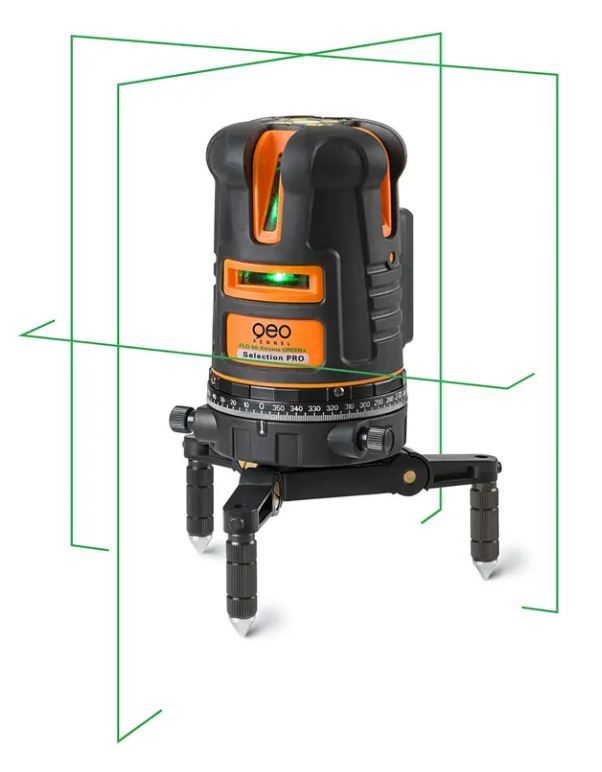 Kreuzlinien-Lot-Laser-Sätze FLG 66-Xtrem - +/- 2 mm/10m Radius: 40m, IP65,Lotpunkt
