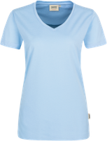 Damen-V-Shirt Perf. Gr. 2XL, eisblau - 50% Baumwolle, 50% Polyester, 160 g/m²