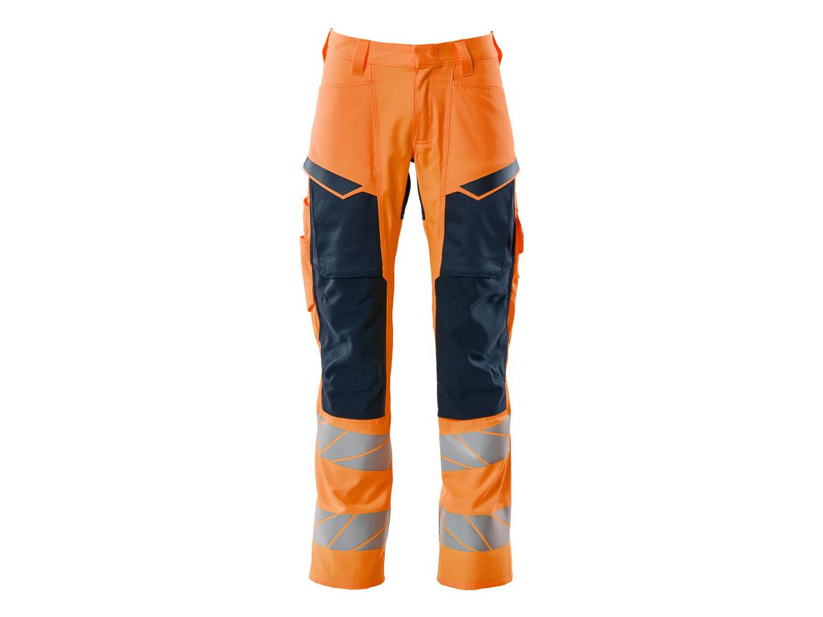 Hose mit Knietaschen, Gr. 82C52 - hi-vis orange/schwarzblau