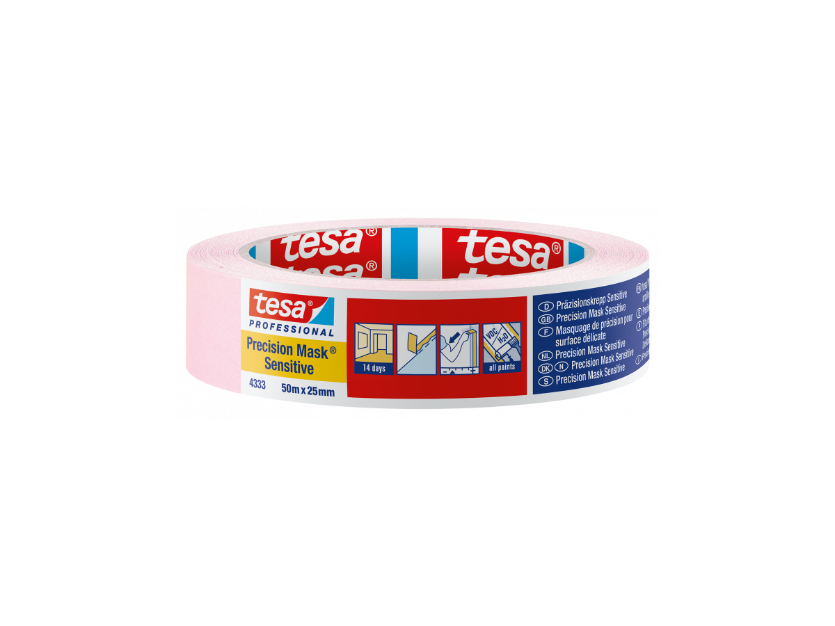 Abdeckband TESA Precision Sensitive - 25mmx50m, rosa, Innenbereich