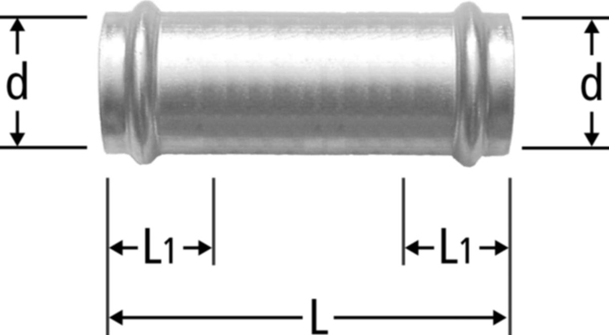 Optipress-Inox-Schiebemuffe