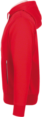 Kapuzenjacke Bonded Gr. XS, rot/silber - 55% Polyester, 45% Baumwolle, 340 g/m²