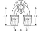 PushFit Doppelanschlusswinkel - 90° Rp 1/2"