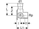 Mapress Edelstahl Armaturenanschlussw. - mit Doppelanschluss 90°