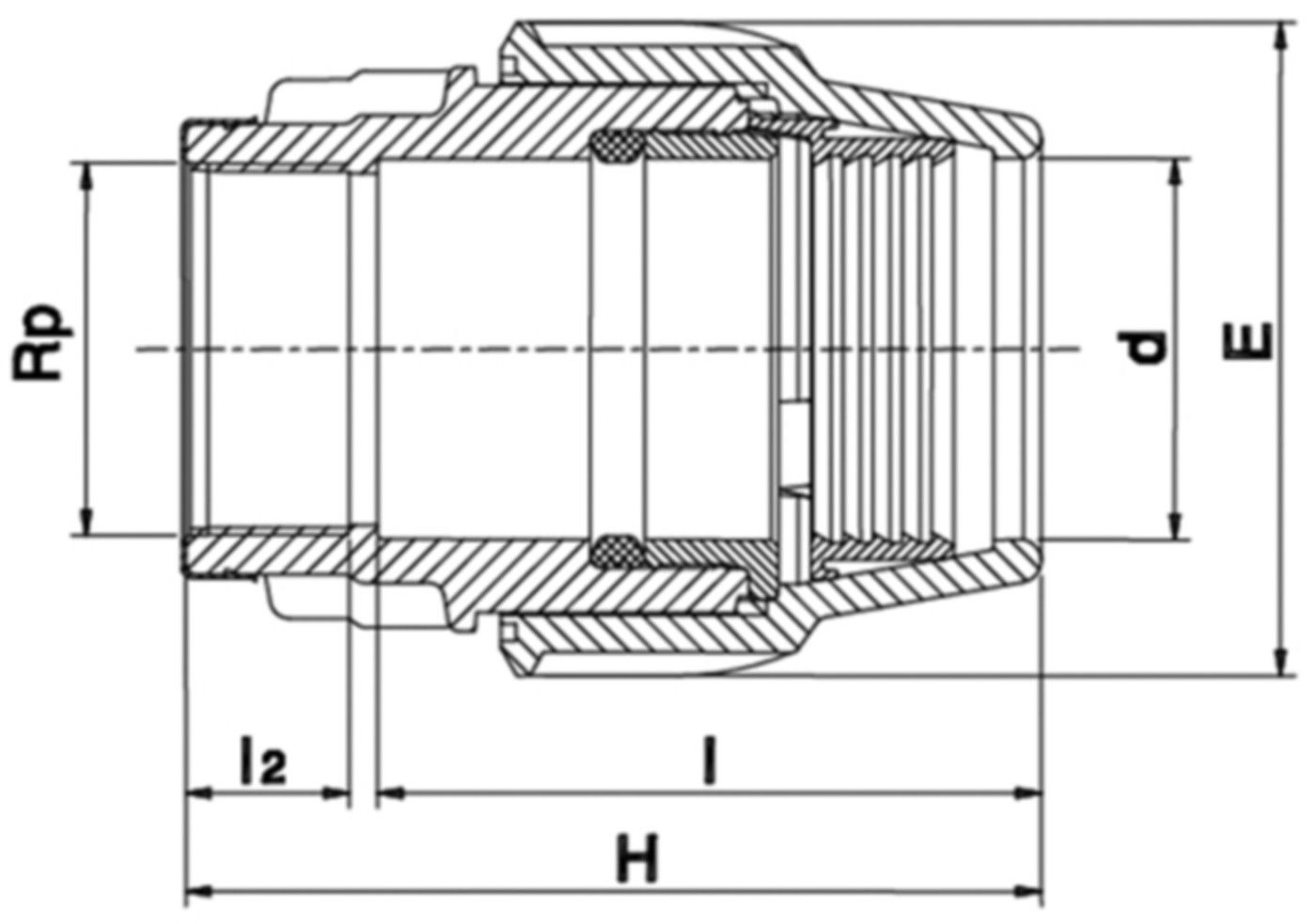 Anschlussverschraubung PLASSON 7030 - mit Innengewinde